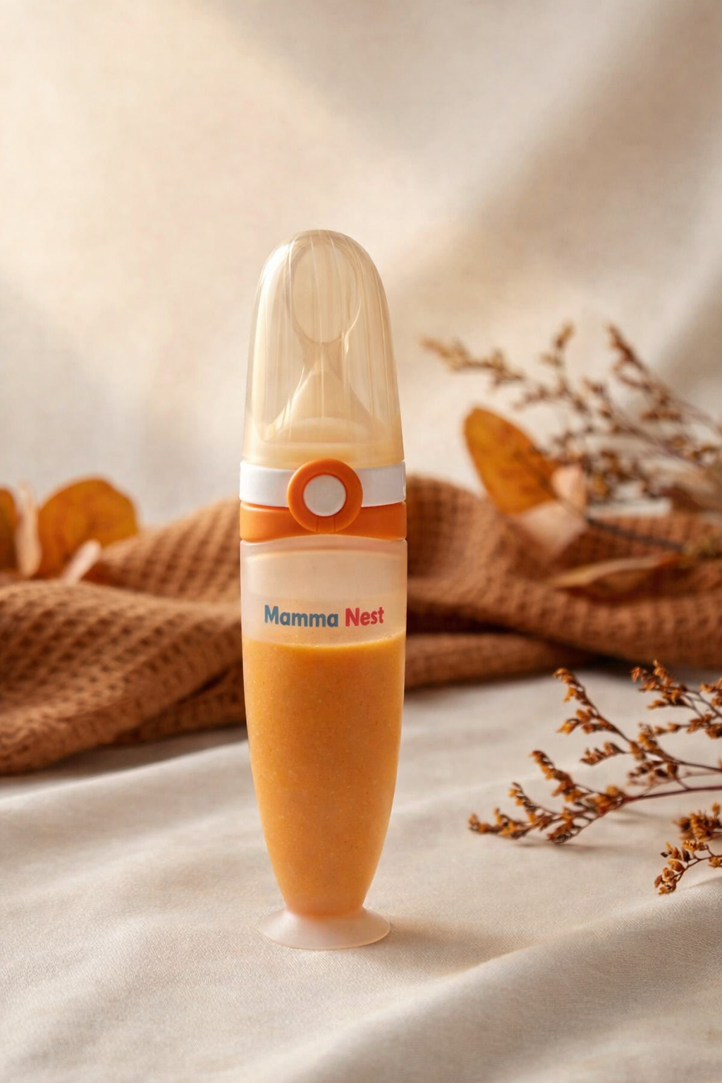 Mamma Nest Silicone Baby Feeder Squeezer Spoon | BPA-Free Infant Feeding Bottle Spoon | Easy Squeeze Food Dispenser for Babies | 120ml Baby Feeding Spoon