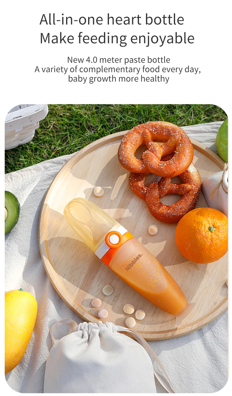 Mamma Nest Silicone Baby Feeder Squeezer Spoon | BPA-Free Infant Feeding Bottle Spoon | Easy Squeeze Food Dispenser for Babies | 120ml Baby Feeding Spoon