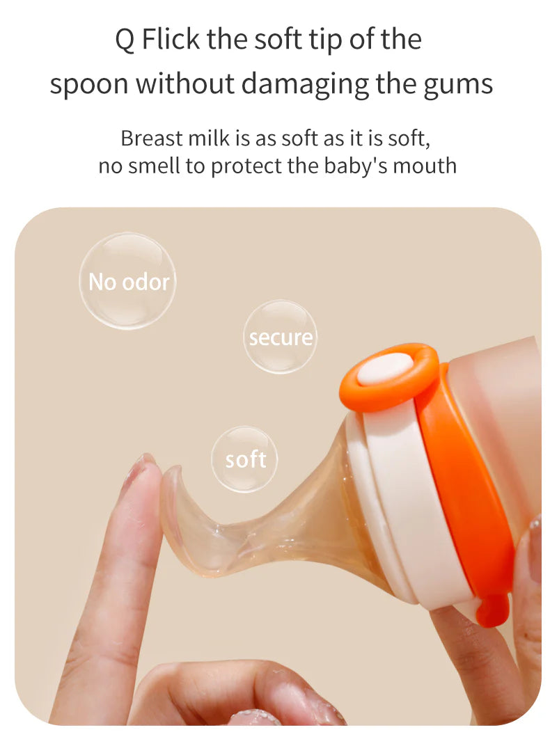Mamma Nest Silicone Baby Feeder Squeezer Spoon | BPA-Free Infant Feeding Bottle Spoon | Easy Squeeze Food Dispenser for Babies | 120ml Baby Feeding Spoon